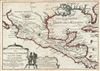 1702 De Fer Map of Mexico, Florida, and the Gulf Coast