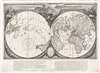 1784 Santini Map of the World on a Dual Polar Projection