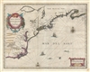 1636 Jansson Map of New York, Virginia, and New England