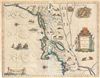 1635 Blaeu Map of New England and New York (1st depiction of Manhattan as an Island)
