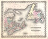 1855 Colton Map of New Brunswick, Nova Scotia, Newfoundland Price Edward Island