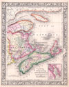 1864 Mitchell Map of Nova Scotia and New Brunswick, Canada
