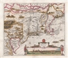 1690 Danckert's 'Farm Animal' Map of New York, Virginia, and New England