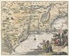 1671 Montanus and Ogilby Map of New York, New England, and Virginia