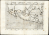 1561 Ruscelli Map of Mexico, California, Florida and the Gulf of Mexico