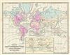 1866 Rand McNally Map of the World's Oceans and Ocean Currents