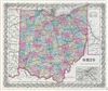 1856 Colton Map of Ohio