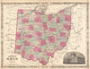 1864 Johnson Map of Ohio