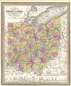 1854 Mitchell Map of Ohio