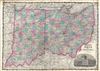 1861 Johnson Map of Ohio and Indiana