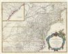 1755 Vaugondy Map of New York, Ohio, Pensylvania, Virginia, and Carolina