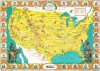 Sheriff Danny Arnold's Pictorial Map of the Old West Showing pioneer trails and battles, Indian's territories, stagecoach lines, military forts, historical data of the frontier period around 1840. - Main View Thumbnail