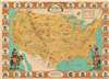 1950 Dowie Pictorial Map of the United States and its Pioneer History