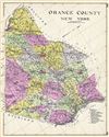 1912 Century Map of Orange County, New York