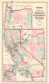 1873 Gray Map of California, Nevada, and Oregon