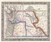 1861 Mitchell Map of Washington, Oregon, Idaho, and Montana