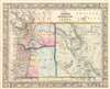 1863 Mitchell Map of the Pacific Northwest: Washington, Oregon, Idaho