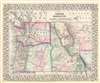 1870 Mitchell Map of Oregon, Washington, Idaho, and Montana