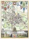 1837 Moule Map of Oxford, England