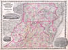1863 Johnson Map of Virginia, Maryland, Delaware & Pennsylvania