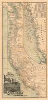 1889 Rand McNally Map of the Pacific Coast from San Diego to Chilkat, Alaska