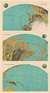 1943 Richard Edes Harrison Map of the Pacific From Three Perspectives