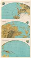 1943 Richard Edes Harrison Map of the Pacific From Three Perspectives