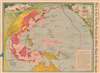 1945 Owens Map of the Pacific Ocean and the Pacific War During WWII