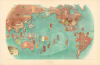 1943 Complete Set of Six Covarrubias Pictorial Maps of the Pacific Region