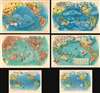 1943 Complete Set of Six Covarrubias Cultural Pictorial Maps of the Pacific Ocean Region