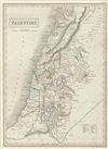 1840 Black Map of Israel, Palestine, or the Holy Land