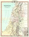 1850 Cruchley Map of Palestine, Israel or the Holy Land in Antiquity