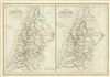 1850 Delamarche Map of Palestine before and after Babylonian Exile