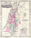 1864 Johnson Map of Israel, Palestine, or the Holy Land