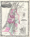 1862 Johnson Map of Palestine - Israel - Holy Land