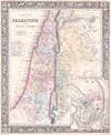 1864 Mitchell Map of Palestine, Israel or the Holy Land