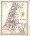1855 Colton Map of Israel, Palestine or the Holy Land