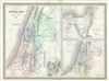 1860 Dufour Map of Palestine, Israel or Holy Land and Sinai w/ 12 Tribes