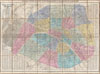 1860 Andriveau Goujon Case Map of Paris, France