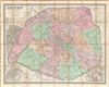 1875 Andriveau Goujon Pocket or Case Map of Paris, France