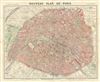 1908 Garnier Pocket Map or Plan of Paris, France showing Metro Lines