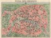 1928 Garnier Map of Paris showing Monuments