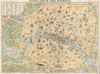 1890 Guilmin Map of Paris, France w/Monuments