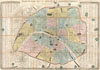 1861 Henriot Pocket Map of Paris, France