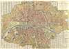 1833 Eustache Hérisson Map of Paris, France