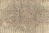1802 Chez Jean Map of Paris in 12 Municipalities, France