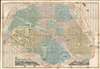 1855 Lallemand City Plan or Map of Paris, France