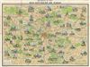 1948 Leconte Pictorial Map of the Environs of Paris, France