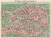 1928 A. Leconte Map of Paris France w/ Monuments