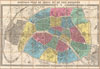 1867 Ledot Pocket Map of Paris, France